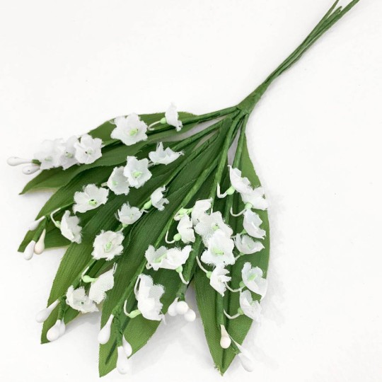 6 Delicate Fabric Lily of the Valley Stems ~ Austria